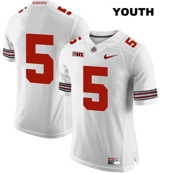 Ohio State Buckeyes Youth Baron Browning #5 White Authentic Nike No Name College NCAA Stitched Football Jersey RY19W24DS